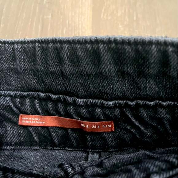 Anthropology Black Denim Button Up Skirt Small - Picture 3 of 4